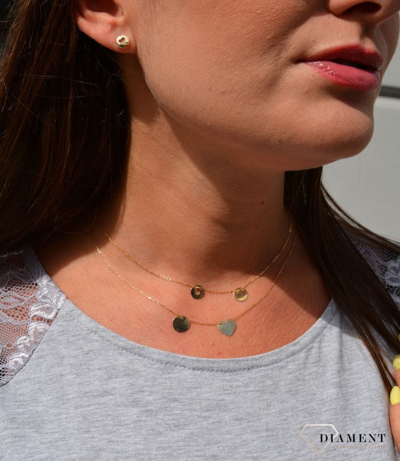 Złote kolczyki 585 koła z motywem serca KL 6790.jpg